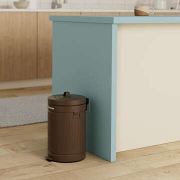 PAWZIDEA Dog Poop Trash Can for Outdoors, 3.1 Gallon Outdoor Trash Can with Lid, Odor Free Dog Waste...