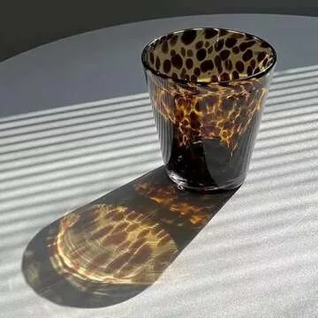 Leopard Print Vintage Drinking Glasses for Aesthetic Style
