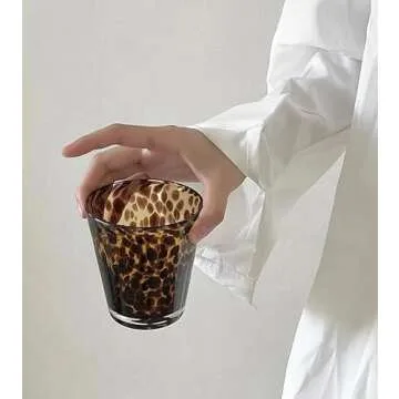 Leopard Print Vintage Drinking Glasses for Aesthetic Style