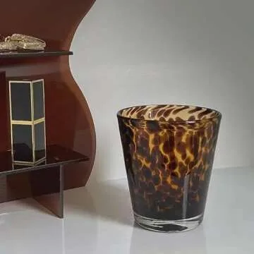 Leopard Print Vintage Drinking Glasses for Aesthetic Style
