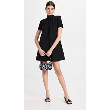 Elegant STAUD Black Mini Ilana Dress for Women