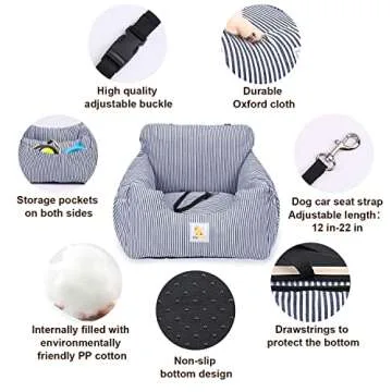 Blobobi Dog Car Seat for Medium Pets - Safe & Cozy