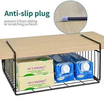 SUFAUY Under Cabinet Shelf Basket Organizer - Bronze Metal