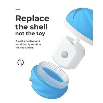 Cheerble [Replaceable Shell Intelligent Interactive Dog Toy Ball with LED Lights, Wicked Ball, 3 Interactive Modes, Active Rolling Ball, Self Moving