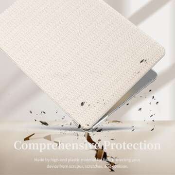 BaayCerrie Woven Textured Design for MacBook Air 13.6 inch Case Beige Model A3113 A2681 2024 2022 M3 M2 Chip