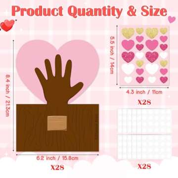 Haooryx Kid’s Paper Craft Kits - 28 Pack Mother’s Day 3D Heart Trees DIY Craft Kit Make Your Own...