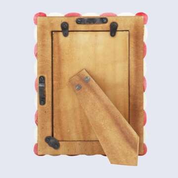 Handicrafts Home Photo Picture Frame - 4" x 6" Handmade Gift Photo Frames - Red & white