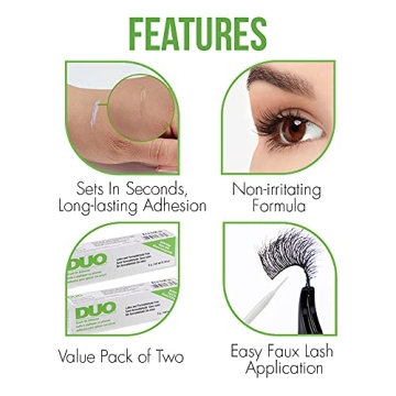 DUO Clear Brush-On Lash Adhesive with Vitamins for Sensitive Eyes
