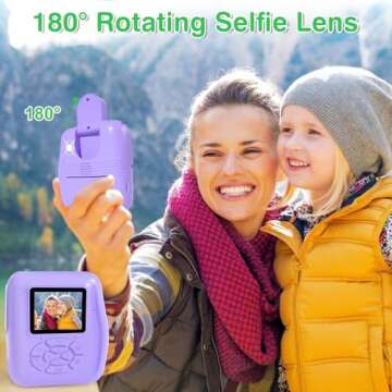 Kids Camera Instant Print - Kids Instant Cameras That Print Photos Digital Camera for Kids 1080P Toys Camera with Instant Pictures Birthday Gifts for 3 4 5 6 7 8 9 10 11 12 Year Old Girls Boys