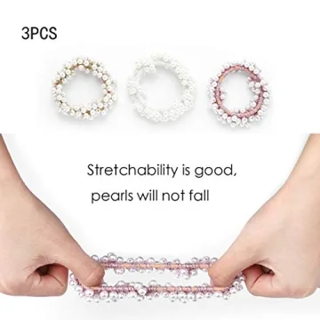 Unicra Pearl Hair Ties - Stylish Elastic Scrunchies Set