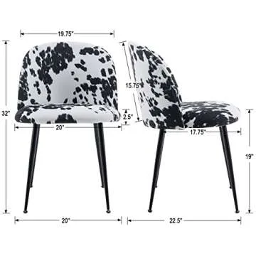 Guyou Modern Upholstered Dining Chairs Set of 2