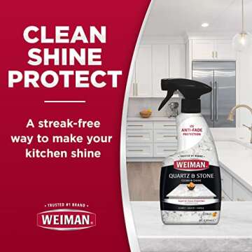 Weiman Quartz Countertop Cleaner and Polish (2 Pack w/Micro Towel) Clean and Shine Your Quartz Countertops Islands and Stone Surfaces with Ultra Violet Protection