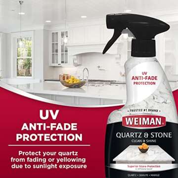 Weiman Quartz Countertop Cleaner and Polish (2 Pack w/Micro Towel) Clean and Shine Your Quartz Countertops Islands and Stone Surfaces with Ultra Violet Protection