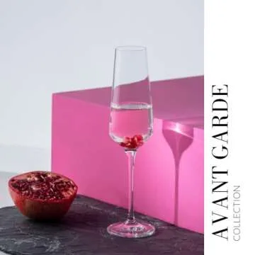 Krosno Crystal Champagne Flute Glasses, Set of 6, 6.1 oz, Avant-Garde Collection, Classic Shape for Timeless Style, Ideal for Mimosas, Prosecco, Sparkling Wine, Dishwasher Safe, Made in Europe