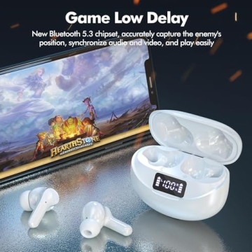 Wireless Earbuds with 50H Playtime and LED Display