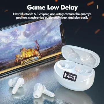 Wireless Earbuds with 50H Playtime and LED Display