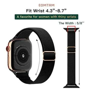 EOMTAM 6 Pack Slim Stretchy Bands for Apple Watch Women