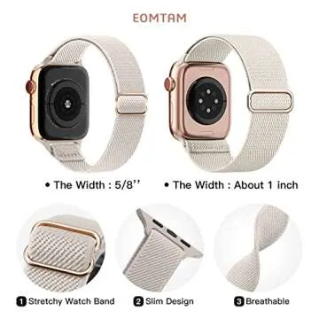 EOMTAM 6 Pack Slim Stretchy Bands for Apple Watch Women