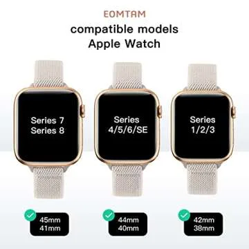 EOMTAM 6 Pack Slim Stretchy Bands for Apple Watch Women