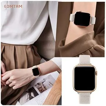 EOMTAM 6 Pack Slim Stretchy Bands for Apple Watch Women
