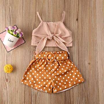 GuliriFei Toddler Baby Girls Summer Floral Shorts Set Sleeveless Crop Tops + Bowknot Flower Pants 2P...