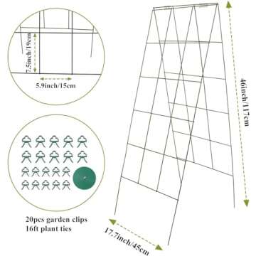 Premium Cucumber Trellis A Frame for Climbers - 2 Packs, Durable & Weather-Resistant