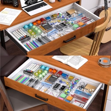 Organize Anything with 25 Pcs Clear Drawer Set