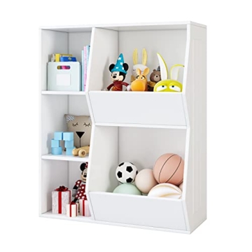 HORSTORS Kids Toy Storage Organizer - Bookshelf for Playroom