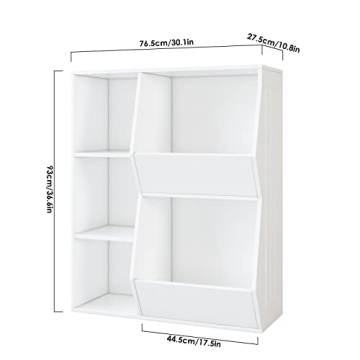 HORSTORS Kids Toy Storage Organizer - Bookshelf for Playroom