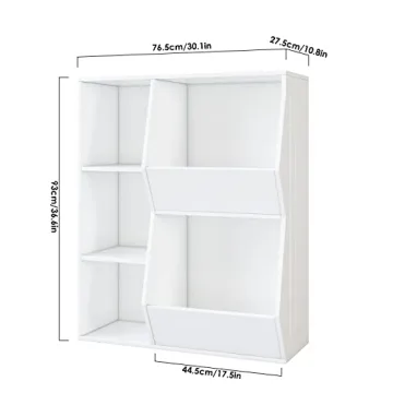 HORSTORS Kids Toy Storage Organizer - Bookshelf for Playroom