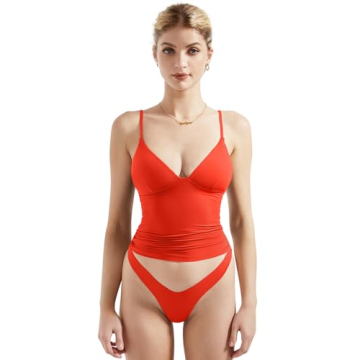 SUUKSESS Women Sexy V-Neck Ultra-Soft Crop Top Y2K