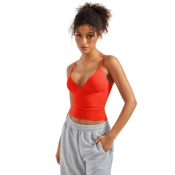 SUUKSESS Women Sexy V-Neck Ultra-Soft Crop Top Y2K