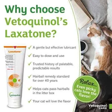 Vetoquinol Laxatone: Oral Hairball Lubricant Gel for Cats – Maple Flavored, 4.25oz 2 Pack