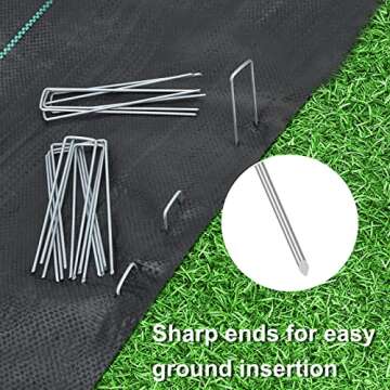 Whonline 300pcs 6 Inch Landscape Staples for Gardens