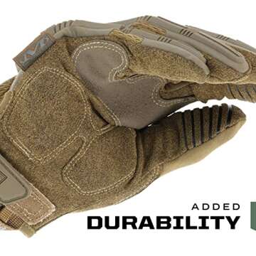 Mechanix Wear: M-Pact Tactical Gloves with Secure Fit, Touchscreen Capable Safety Gloves for Men, Work Gloves with Impact Protection and Vibration Absorption (Brown, Large)