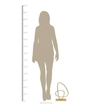 Stratton Home Decor Abstract Tabletop Sculpture | Gold Decor for Living Rooms or Any Room to Adorn Empty Table Surfaces or Countertops | Metal End Table Decor with a Matte Finish | 9.75”x3.5”x13.5”