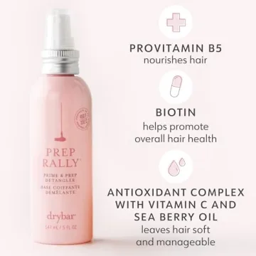 Drybar Prep Rally Prime & Prep Detangler Noir Scent - Full Size | Nourishes Hair, Detangles with Ease, Leaves Hair Soft & Manageable, Protects Hair, Cruelty Free