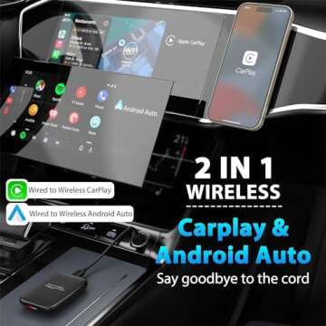 3 in 1 Wireless CarPlay Adapter 2025 Upgraded,Wireless CarPlay & Android Auto Adapter Built in Netfl...
