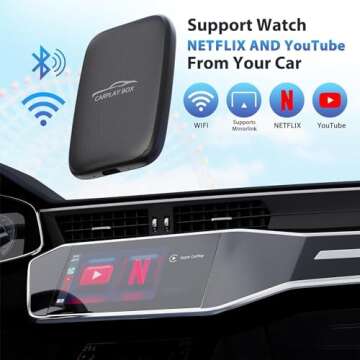 3 in 1 Wireless CarPlay Adapter 2025 Upgraded,Wireless CarPlay & Android Auto Adapter Built in Netflix YouTube Support TF Card, Factory Car Play Video Box for Cars from 2016 and iOS, Plug and Play