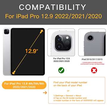 ZtotopCases for iPad Pro 12.9 Inch Case 6th/5th/4th/3rd Generation 2022/2021/2020/2018 Premium Leath...