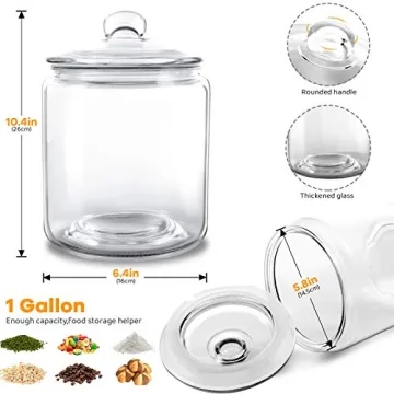 MASTERTOP 1 Gallon Airtight Glass Storage Jar with Lid