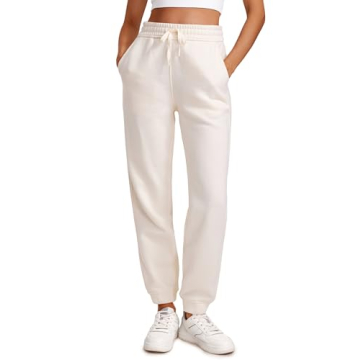 CRZ YOGA Cotton Fleece Lined Sweatpants Women High Waisted Warm Casual Lounge Jogger Pants with Pock...