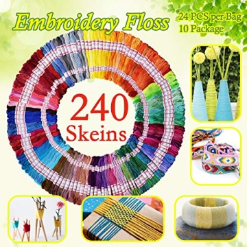 LE PAON 240 Skeins Cotton Embroidery Floss Set