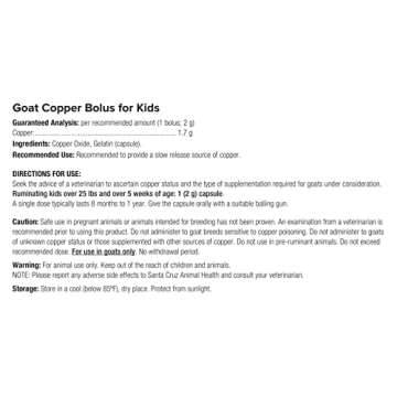 UltraCruz Goat Copper Bolus Supplement for Kids - 25 Count x 2 Grams