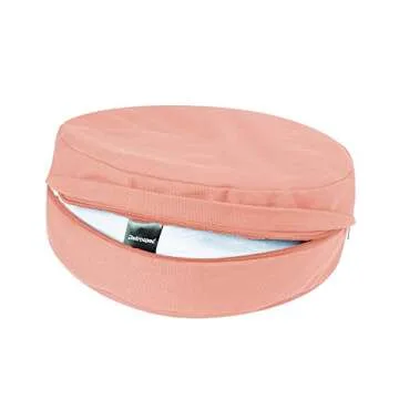 Retrospec Sedona Zafu Yoga Meditation Cushion with Carry Handle and Filled with buckwheat Hulls; Blush Pink, Round