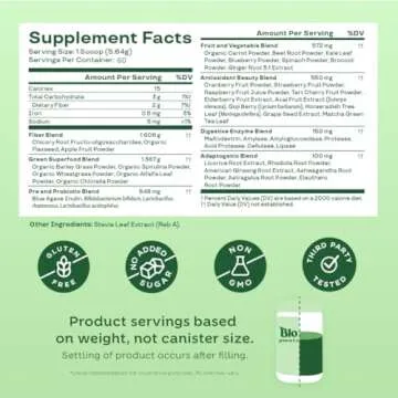 Bloom Nutrition Superfood Greens Powder, Digestive Enzymes with Probiotics and Prebiotics, Gut Health, Bloating Relief for Women, Chlorella, Green Juice Mix with Beet Root Powder, 60 SVG, Original