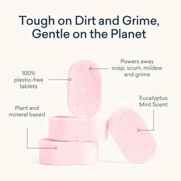 BLUELAND Bathroom Cleaner, 4-Pack Refill, Eucalyptus Mint Scent, Eco-Friendly Cleaning Supplies, 4 x 24 Fl oz