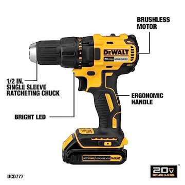DEWALT 20V MAX Cordless Drill Combo Kit with Battery and Charger Included (DCK277C2)