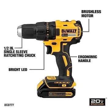 DEWALT 20V MAX Cordless Drill Combo Kit with Battery and Charger Included (DCK277C2)