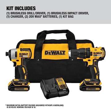 DEWALT 20V MAX Cordless Drill Combo Kit with Battery and Charger Included (DCK277C2)